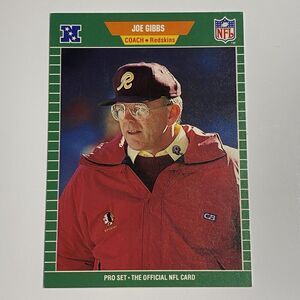 1989 Pro Set Football Card Joe Gibbs #440 HOF Washington Redskins